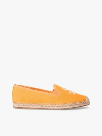 Espadrile din pânză cu monogramă brodată
