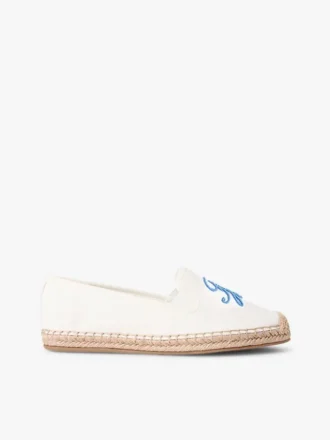 Espadrile din pânză cu monogramă brodată