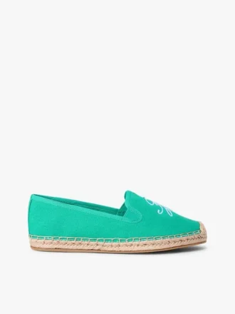 Espadrile din pânză cu monogramă brodată Espadrile din pânză cu monogramă brodată
