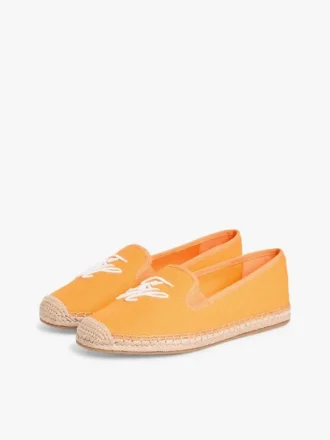 Espadrile din pânză cu monogramă brodată