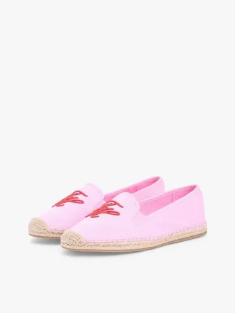 Espadrile din pânză cu monogramă brodată