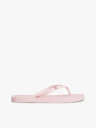 Flip-flop cu detalii metalice cu monogramă