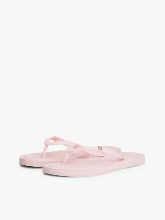 Flip-flop cu detalii metalice cu monogramă