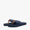 Flip-flopi din pânză cu monogramă brodată Flip-flopi din pânză cu monogramă brodată