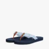 Flip-flopi din pânză cu monogramă brodată Flip-flopi din pânză cu monogramă brodată