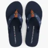 Flip-flopi din pânză cu monogramă brodată Flip-flopi din pânză cu monogramă brodată