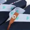 Flip-flopi din pânză cu monogramă brodată Flip-flopi din pânză cu monogramă brodată