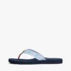 Flip-flopi din pânză cu monogramă brodată Flip-flopi din pânză cu monogramă brodată