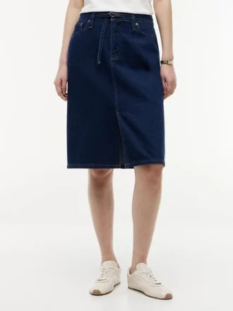Fustă din denim cu curele