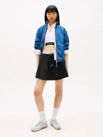 Fustă mini cu bandă cu logo Tommy Jeans Blugi