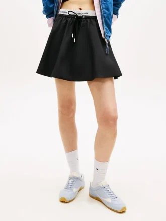 Fustă mini cu bandă cu logo Tommy Jeans Blugi