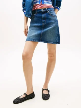 Fustă mini din blugi cu talie înaltă Tommy Jeans