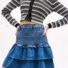 Fustă mini din cambric cu volane Tommy Jeans Fustă mini din cambric cu volane Tommy Jeans