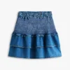 Fustă mini din cambric cu volane Tommy Jeans Fustă mini din cambric cu volane Tommy Jeans