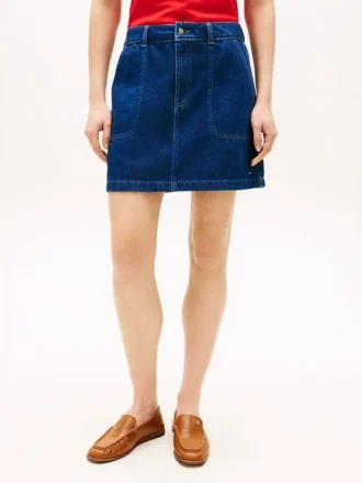 Fustă mini utilitară din denim