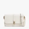 Geantă crossbody cu clapă și monogramă lustruită Geantă crossbody cu clapă și monogramă lustruită