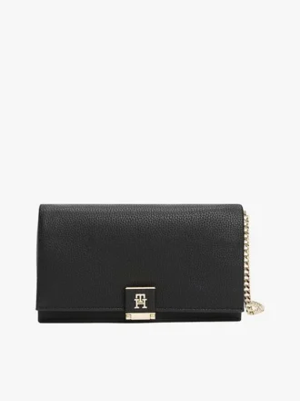 Geantă crossbody cu curea cu lanț și închizătoare cu monogramă