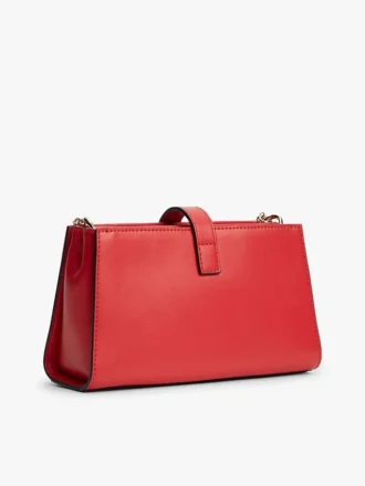Geantă crossbody cu lanț și monogramă lustruită