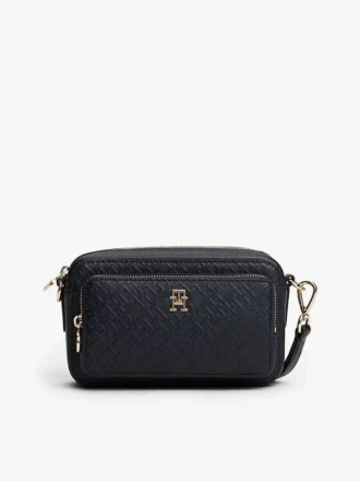 Geantă crossbody cu monogramă în relief pe toată suprafața Geantă crossbody cu monogramă în relief pe toată suprafața