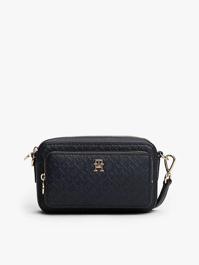 Geantă crossbody cu monogramă în relief pe toată suprafața Geantă crossbody cu monogramă în relief pe toată suprafața