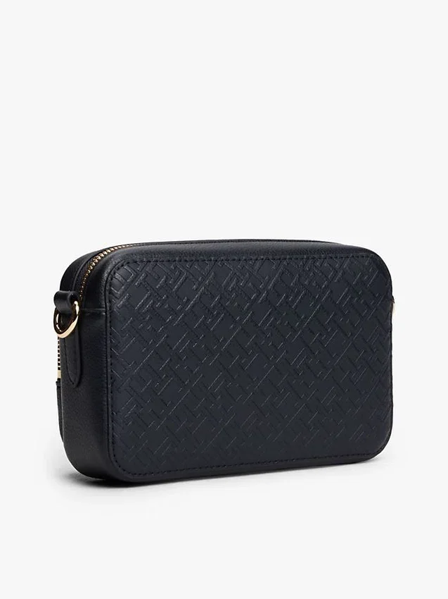 Geantă crossbody cu monogramă în relief pe toată suprafața Geantă crossbody cu monogramă în relief pe toată suprafața