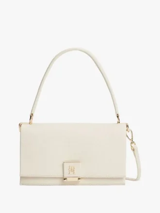Geantă crossbody cu închidere cu clapă și monogramă