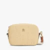 Geantă crossbody din rafie cu logo monogramă Geantă crossbody din rafie cu logo monogramă