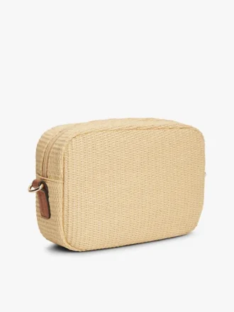 Geantă crossbody din rafie cu logo monogramă