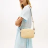 Geantă crossbody din rafie cu logo monogramă Geantă crossbody din rafie cu logo monogramă