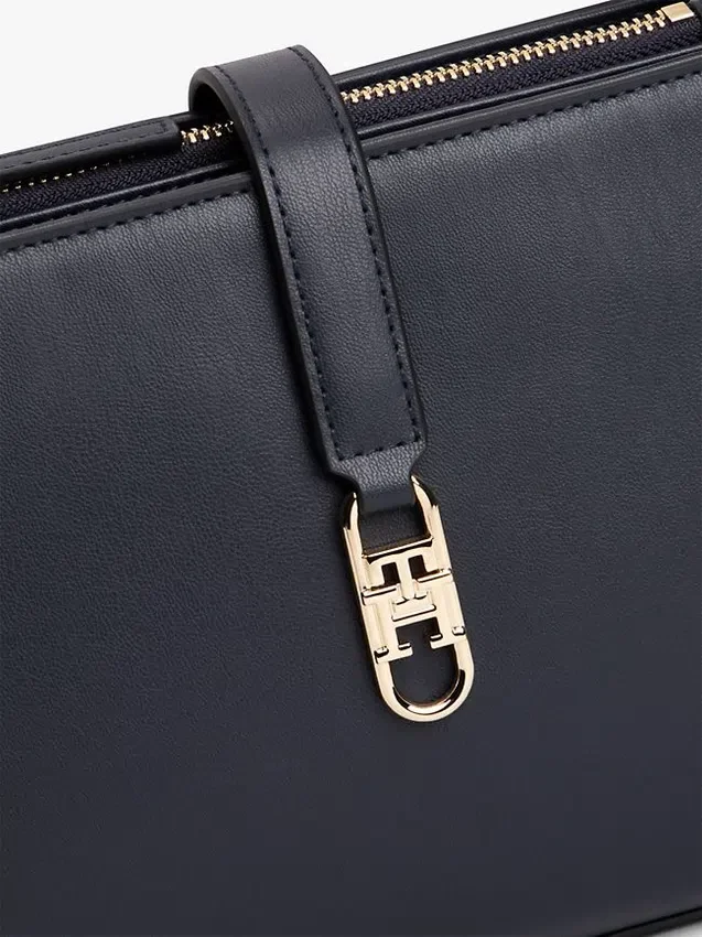 Geantă de umăr cu monogramă lustruită Geantă de umăr cu monogramă lustruită