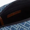 Geantă de umăr din denim cu imprimeu cu steaguri