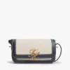 Geantă de umăr din pânză cu monogramă Geantă de umăr din pânză cu monogramă