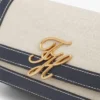 Geantă de umăr din pânză cu monogramă Geantă de umăr din pânză cu monogramă