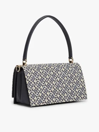 Geantă de umăr Jacquard cu închizătoare Monogram