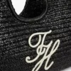 Geantă maxi din rafie cu monogramă script