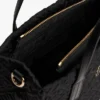 Geantă mini din nailon cu monogramă și cusături decorative Geantă mini din nailon cu monogramă și cusături decorative