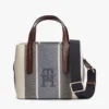 Geantă mini tip satchel din jacquard cu dungi Geantă mini tip satchel din jacquard cu dungi