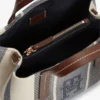 Geantă mini tip satchel din jacquard cu dungi Geantă mini tip satchel din jacquard cu dungi