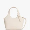 Geantă mini tote cu logo metalic și textură granulată Geantă mini tote cu logo metalic și textură granulată