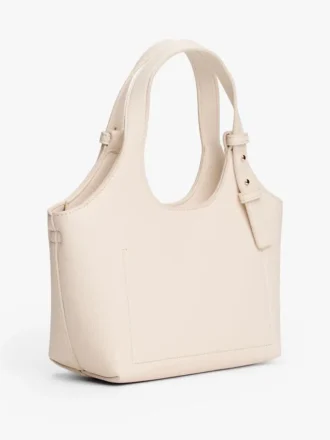 Geantă mini tote cu logo metalic și textură granulată