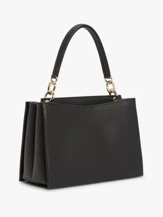 Geantă satchel medie cu închizătoare cu monogramă