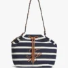 Geantă tip sac cu monogramă script și dungi bretone Geantă tip sac cu monogramă script și dungi bretone