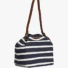Geantă tip sac cu monogramă script și dungi bretone Geantă tip sac cu monogramă script și dungi bretone