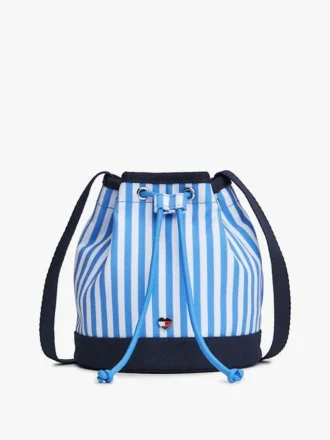 Geantă tip sac din pânză cu dungi pentru copii