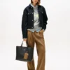 Geantă tip satchel cu logo monogram Geantă tip satchel cu logo monogram