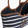 Geantă tote cu monogramă script și dungi bretone Geantă tote cu monogramă script și dungi bretone