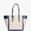 Geantă tote din pânză cu monogramă script Geantă tote din pânză cu monogramă script