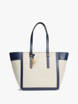 Geantă tote din pânză cu monogramă script