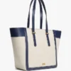 Geantă tote din pânză cu monogramă script Geantă tote din pânză cu monogramă script