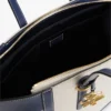 Geantă tote din pânză cu monogramă script Geantă tote din pânză cu monogramă script